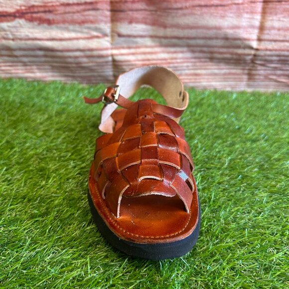 Men's Mexican Comfortable Huaraches Genuine Brown Leather Handmade in Mexico - Picture 2 of 7